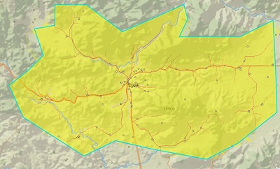 Map identifying how students will flow through the landscape to reach a school Map identifying how students will flow through the landscape to reach a school