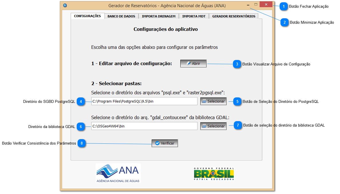 Configurações do Aplicativo